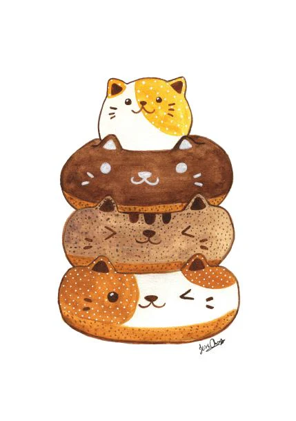 Cat Doughnuts by Jess Chen A5