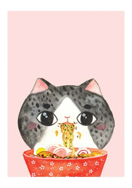 Cat Ramen by Jess Chen A5