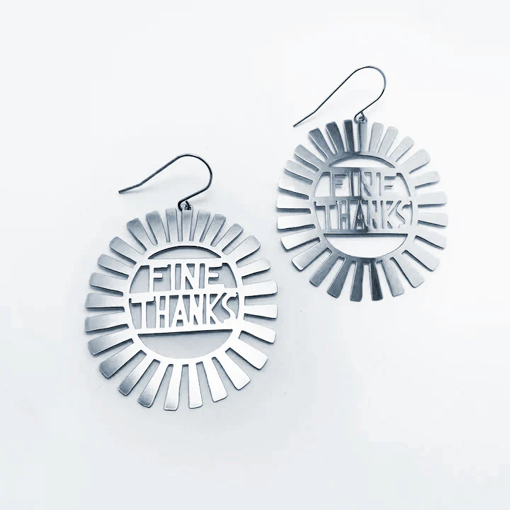 Denz Fine Thanks Silver Earrings
