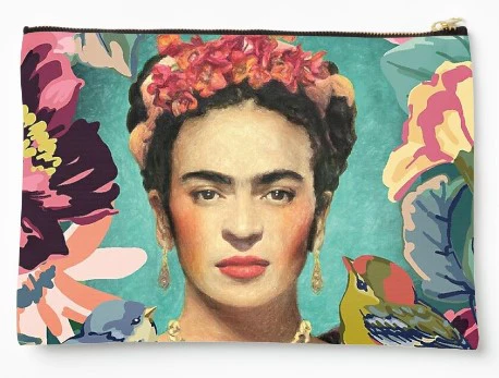 Frida and Birds Zipper Pouch Large