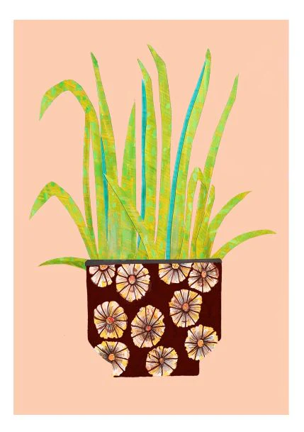 Grass Plant Collage A5 Print