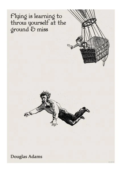 Learning to Fly A5 Literary Print