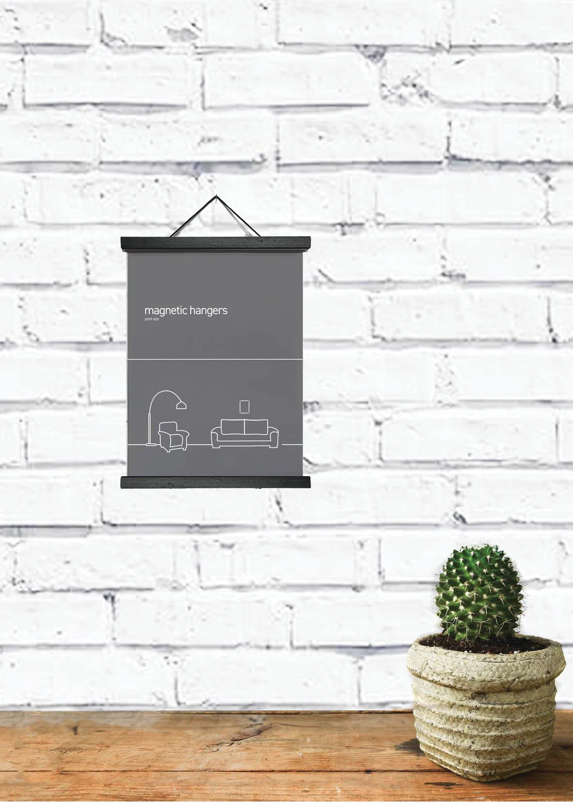 Magnetic Timber Hanger 15cm Black