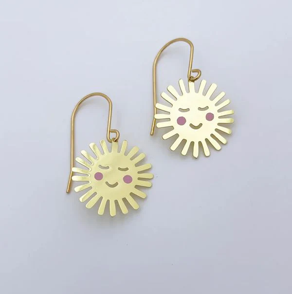 Mini Cheeky Sun Earrings Gold by Denz