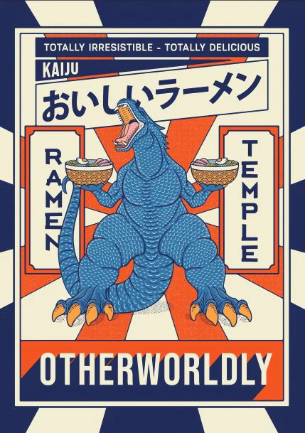 Ramen Temple Dragon A5 Print