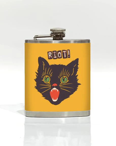 Riot Cat Hip Flask