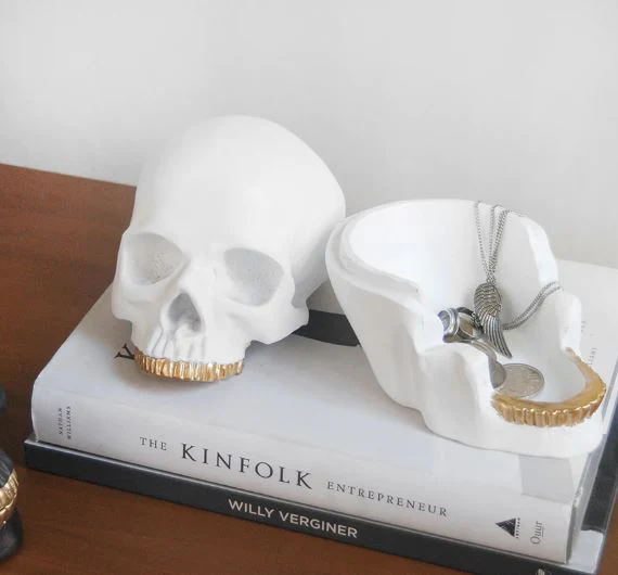 Skull Bowl White/Gold - Image 2