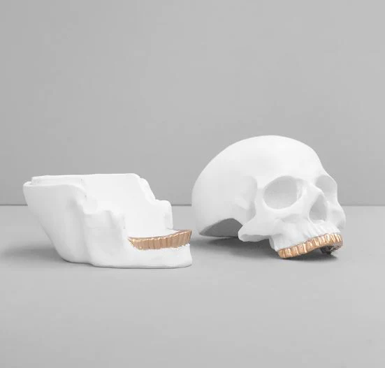 Skull Bowl White/Gold - Image 3