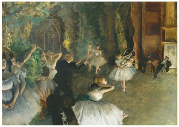 The Rehersal of Ballet on Stage Degas
